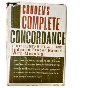 1965 Cruden’s Complete Concordance Hardcover Book Bible Old New Testament